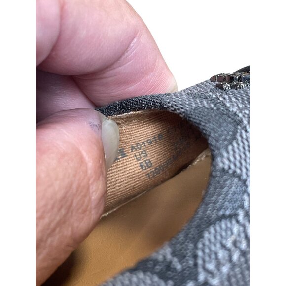 Coach Womens Black Gray Leather Canvas Flats Shoes Size 6B SKU 9200 - Picture 7 of 12